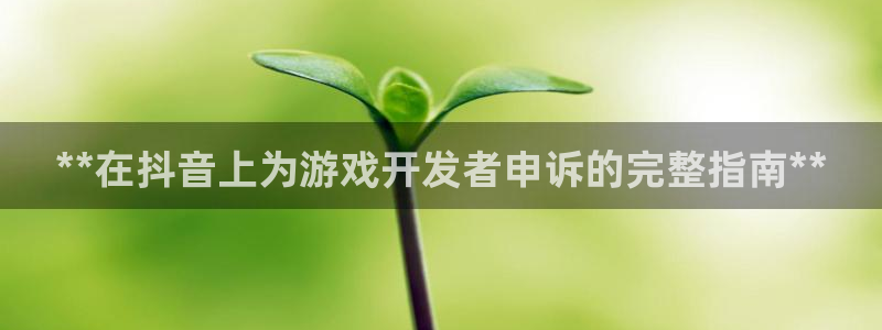 顺盈娱乐官网首页网址：**在抖音上为游戏开发者申诉的完整指南**