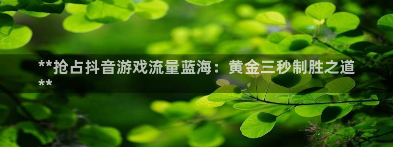 顺盈娱乐登录平台是什么软件：**抢占抖音游戏流量蓝海：黄金三秒制胜之道
**